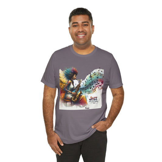 "Saxy Lady" Jazz Festival 2024 - Short Sleeve Tee - Both Sides Printed